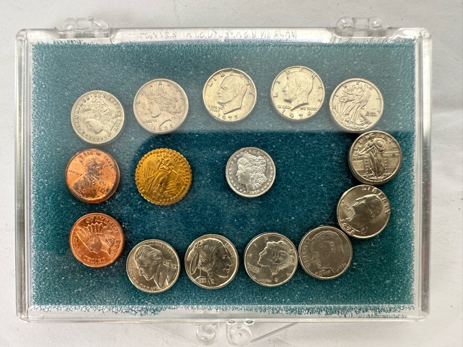 Worlds First Miniature United States Coin Type Set Includes Pure .999 Silver Mini 'CC' Morgan Dollar [Photo 2]