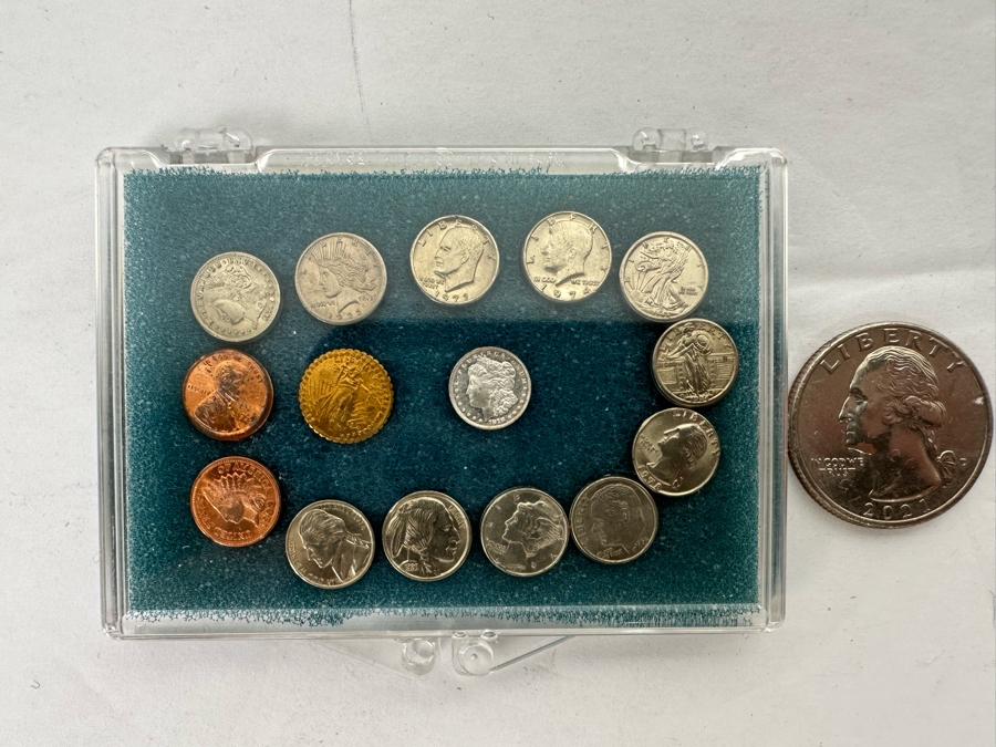 Worlds First Miniature United States Coin Type Set Includes Pure .999 Silver Mini 'CC' Morgan Dollar [Photo 4]