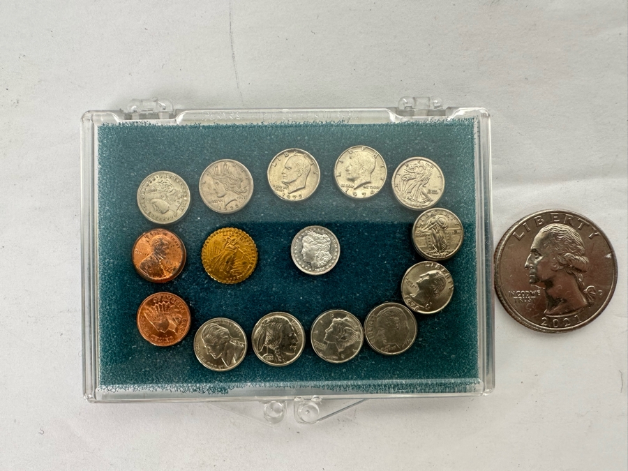 Worlds First Miniature United States Coin Type Set Includes Pure .999 Silver Mini 'CC' Morgan Dollar [Photo 5]