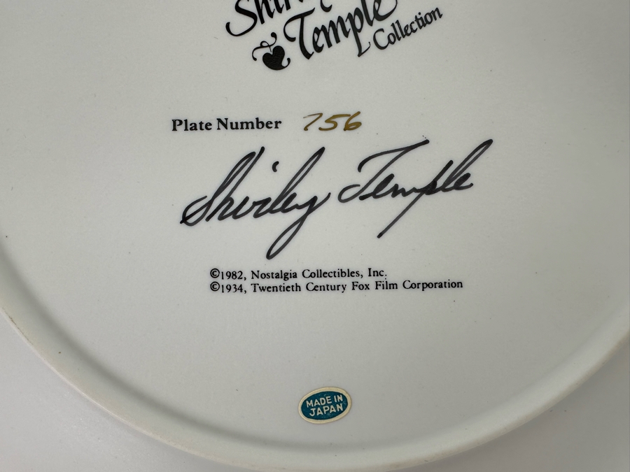 Signed Limited Edition Plate From The Shirley Temple Collection Titled 'Baby Take A Bow' Signed By Shirley Temple 10.25R [Photo 7]