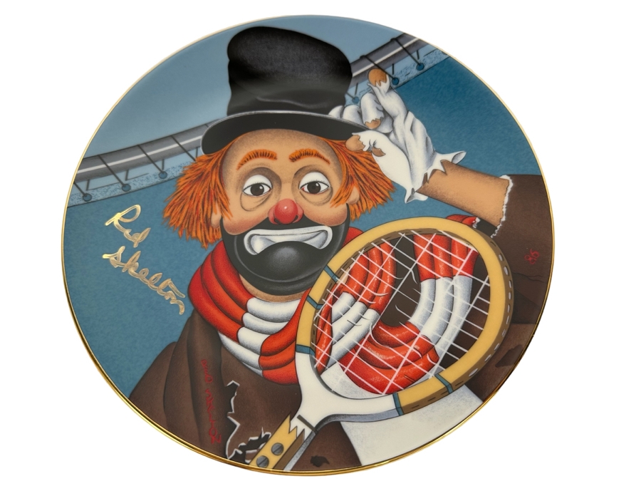 Signed Red Skelton Limited Edition Collector's Plate Titled 'Anyone For Tennis?' Signed By Red Skelton On Front Of Plate