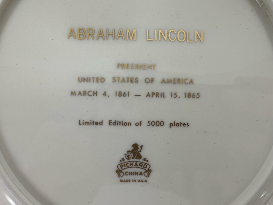 Limited Edition Abraham Lincoln Plate By Pickard China 10.5R [Photo 5]