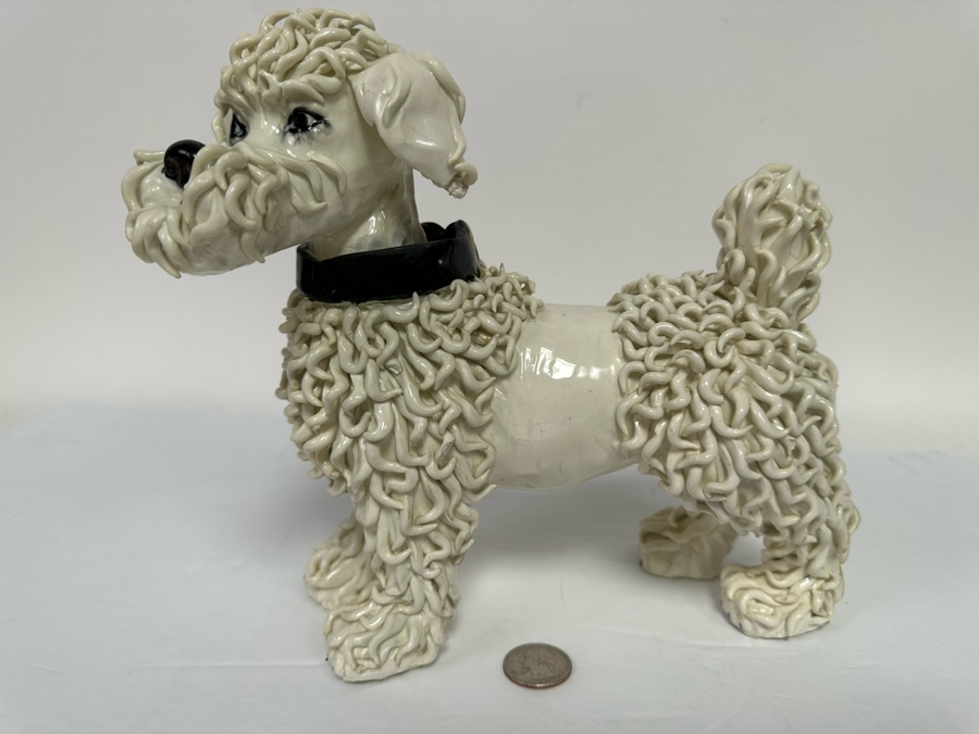 Handmade Ceramic Poodle Figurine Made In Italy 9W X 5D X 9H [Photo 6]