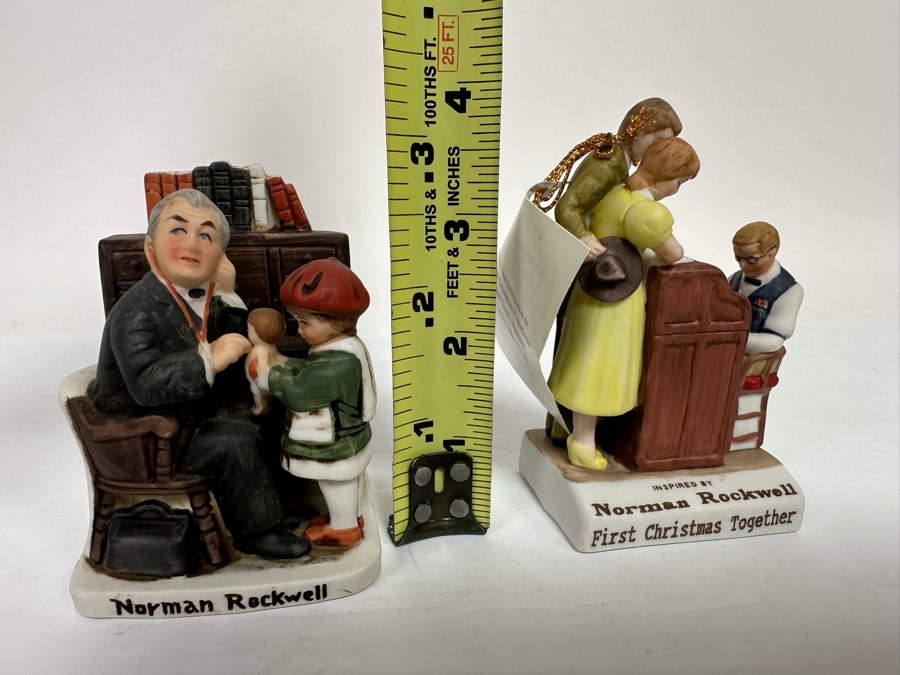 Pair Of Small Norman Rockwell Figurines By Dave Grossman Design 3.75H