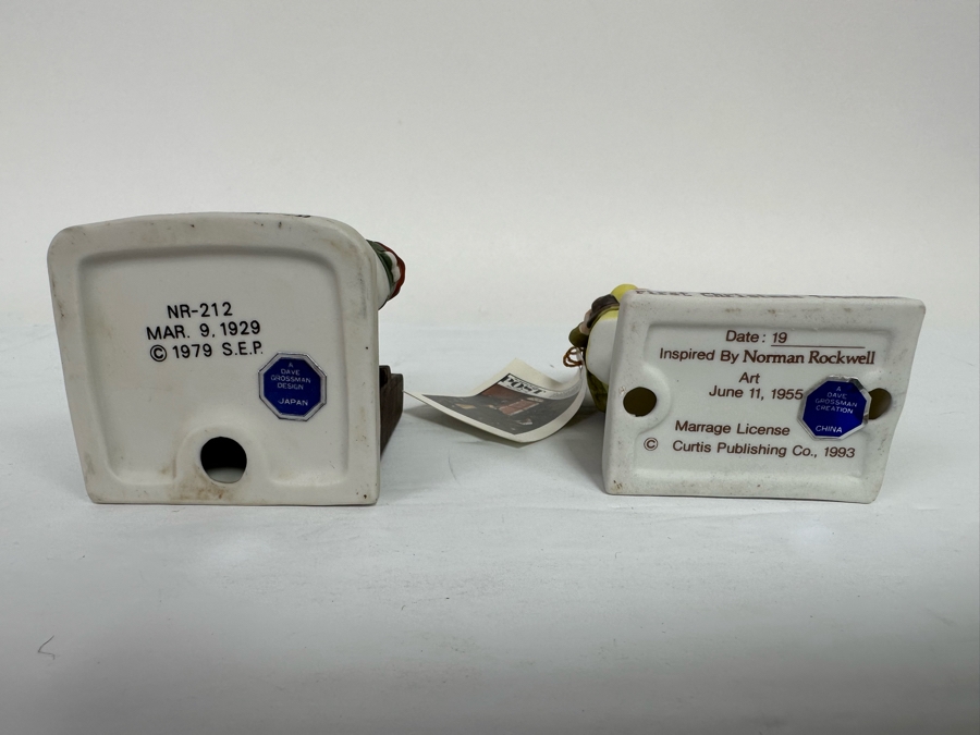 Pair Of Small Norman Rockwell Figurines By Dave Grossman Design 3.75H [Photo 3]
