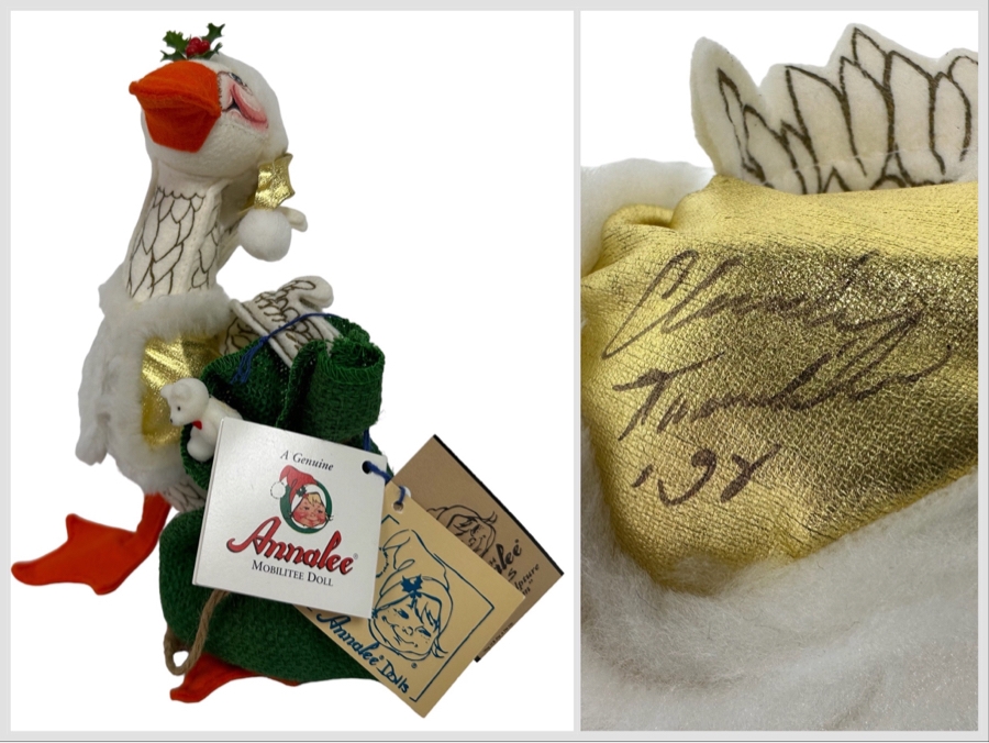 Signed Annalee Thorndike Handcrafted Doll The Golden Goose Hand Signed By Annalee Thorndike With Original Tags 9.5H [Photo 1]