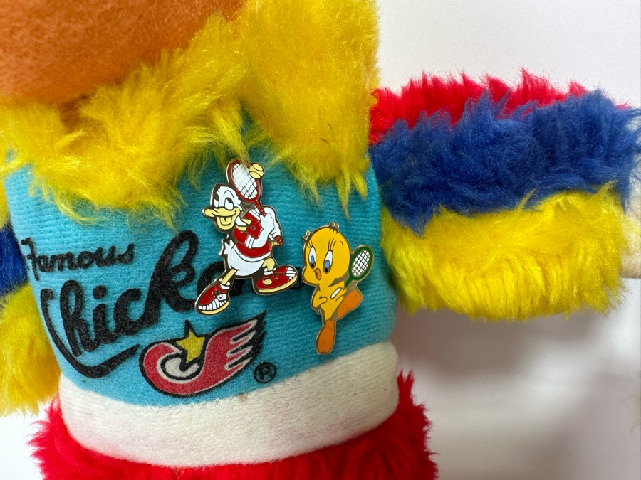 The Famous San Diego Chicken Plush With Pins 12H And The L.A. 1984 Olympics Plush 7.5H [Photo 5]
