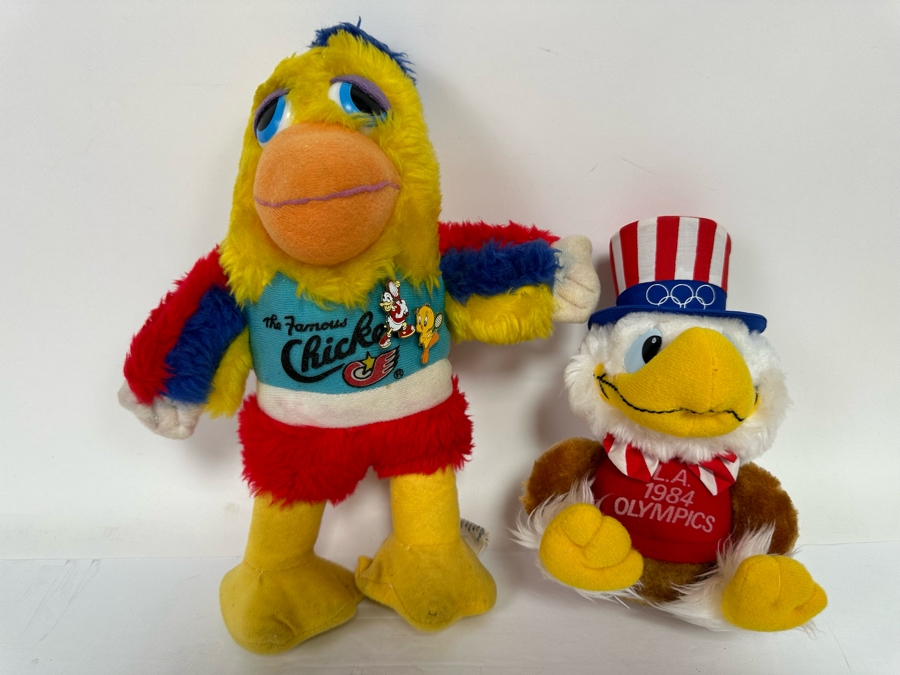 The Famous San Diego Chicken Plush With Pins 12H And The L.A. 1984 Olympics Plush 7.5H [Photo 2]