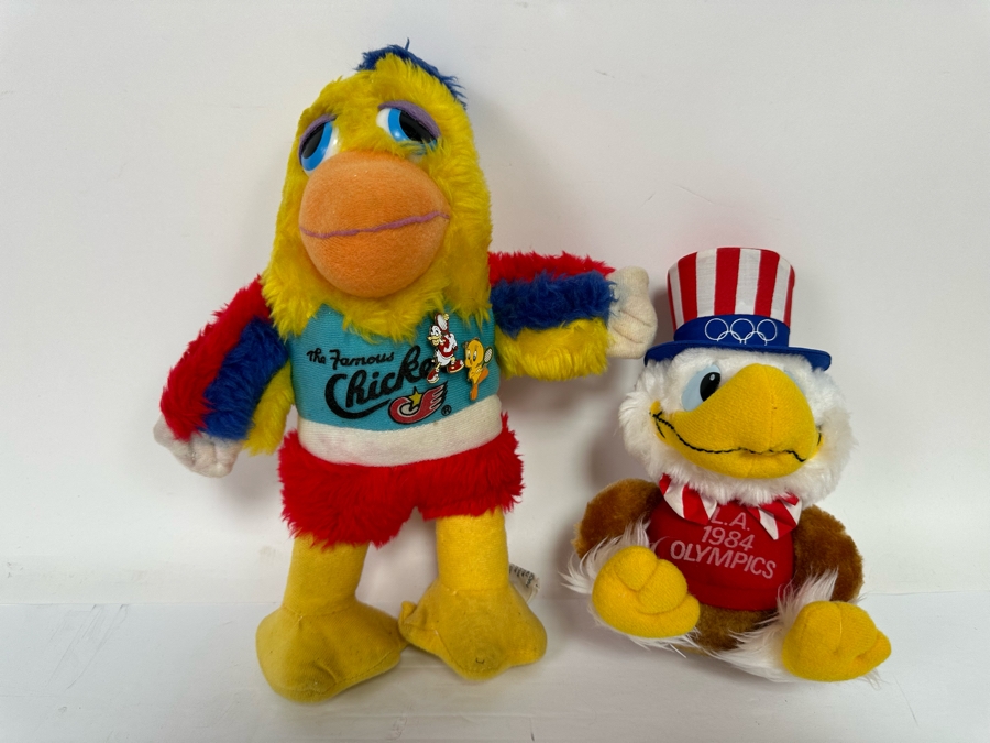 The Famous San Diego Chicken Plush With Pins 12H And The L.A. 1984 Olympics Plush 7.5H [Photo 3]