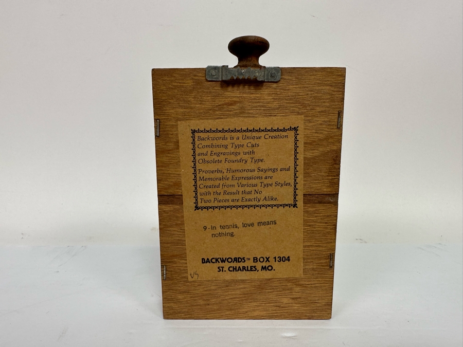 In Tennis Love Means Nothing By Backwords Box 4.5W X 1.25D X 7H [Photo 5]