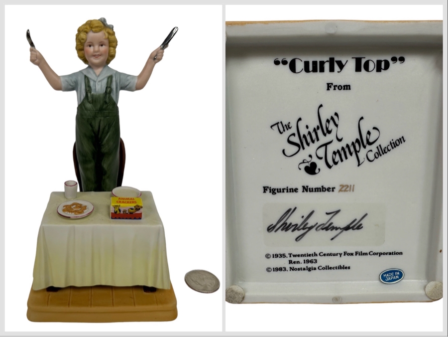 Signed Limited Edition Shirley Temple Collection Figurine Titled 'Curly Top' 1983 Nostalgia Collectibles Signed By Shirley Temple 7H