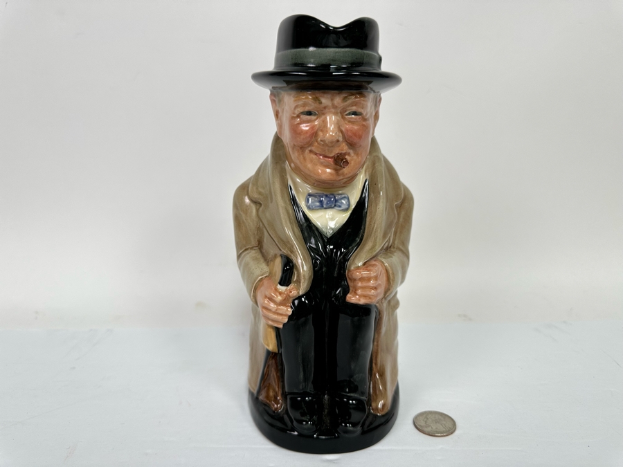 Vintage Royal Doulton Winston Churchill Toby Jug Signed By Michael Doulton 9H [Photo 6]