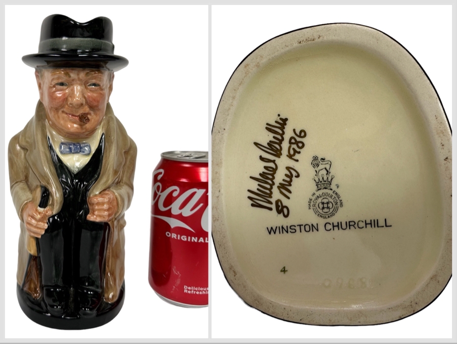 Vintage Royal Doulton Winston Churchill Toby Jug Signed By Michael Doulton 9H [Photo 1]