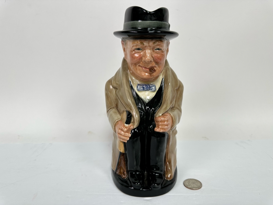 Vintage Royal Doulton Winston Churchill Toby Jug Signed By Michael Doulton 9H [Photo 5]