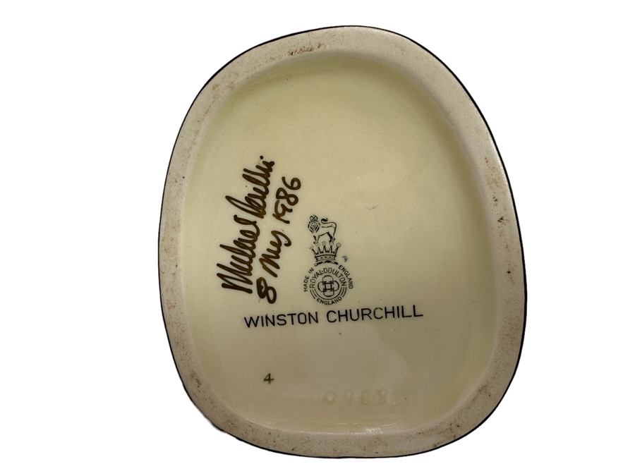 Vintage Royal Doulton Winston Churchill Toby Jug Signed By Michael Doulton 9H [Photo 3]