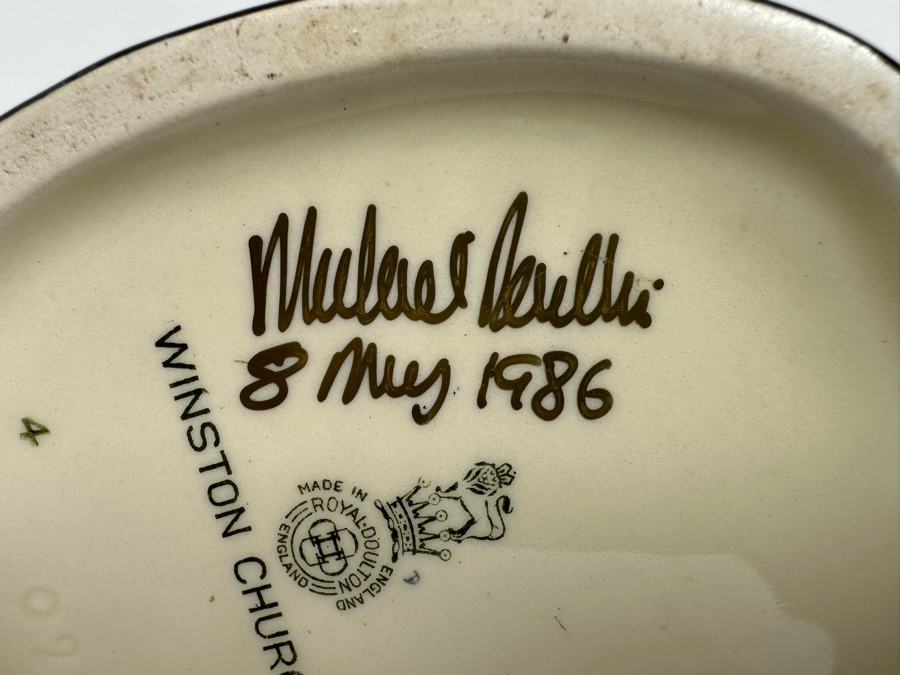 Vintage Royal Doulton Winston Churchill Toby Jug Signed By Michael Doulton 9H [Photo 12]