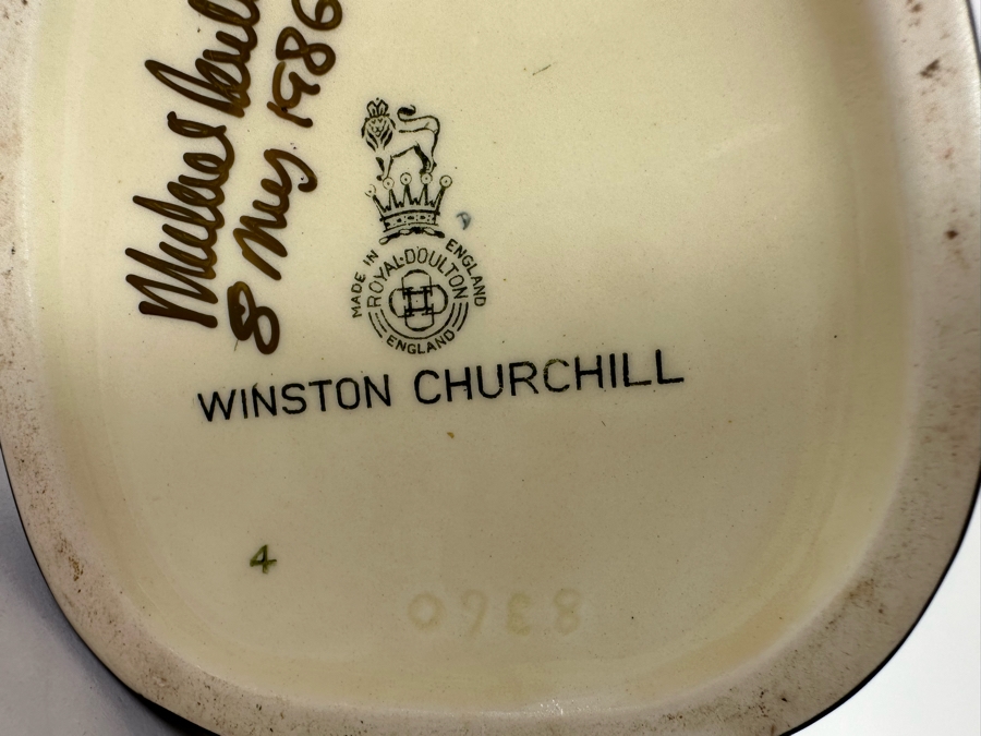 Vintage Royal Doulton Winston Churchill Toby Jug Signed By Michael Doulton 9H [Photo 11]