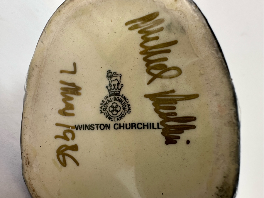 Vintage Royal Doulton Winston Churchill Toby Jug Small Signed By Michael Doulton 5.5H [Photo 10]