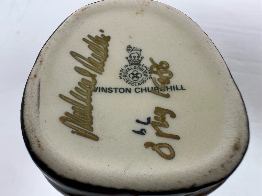 Vintage Royal Doulton Winston Churchill Toby Jug Mini Signed By Michael Doulton 4H [Photo 10]