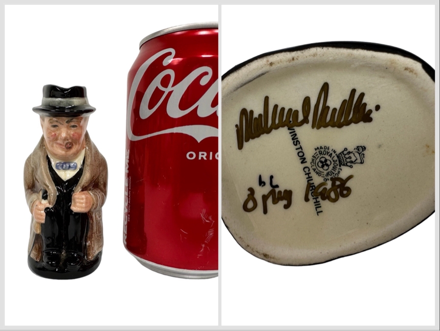 Vintage Royal Doulton Winston Churchill Toby Jug Mini Signed By Michael Doulton 4H [Photo 1]