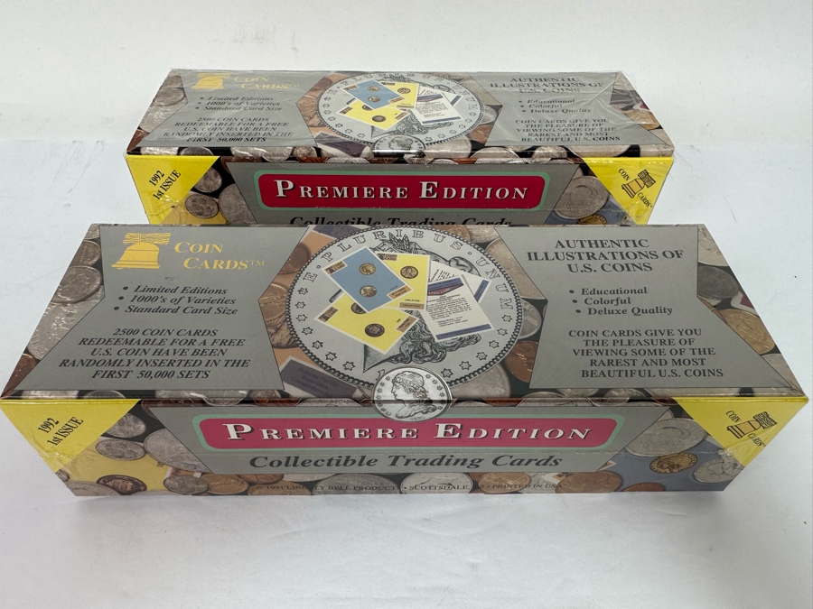 Pair Of Premiere Edition Collectible Trading Cards Sets - One Set Is Sealed 1992 1st Issue Each Box Is Single Set With 50 Cards [Photo 3]