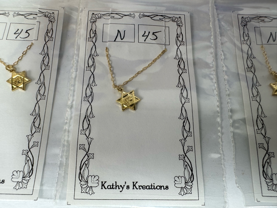Israelite Troll Dolls With Three New Star Of David Doll Necklaces By Kathy's Kreations And Pair Of Kathy's Kreations Jewish Book Cases [Photo 9]