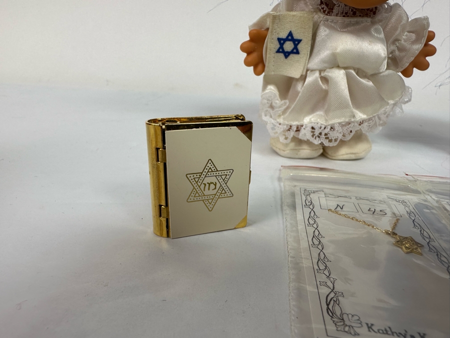 Israelite Troll Dolls With Three New Star Of David Doll Necklaces By Kathy's Kreations And Pair Of Kathy's Kreations Jewish Book Cases [Photo 10]