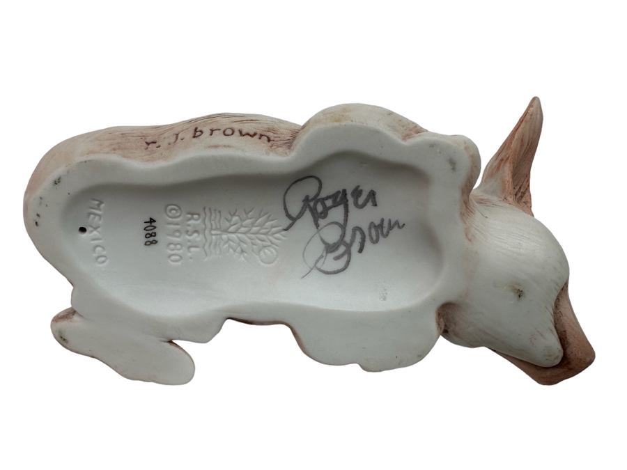 Hand Signed Roger Brown Pig Figurine R.S.L. 1980 5.5L [Photo 3]