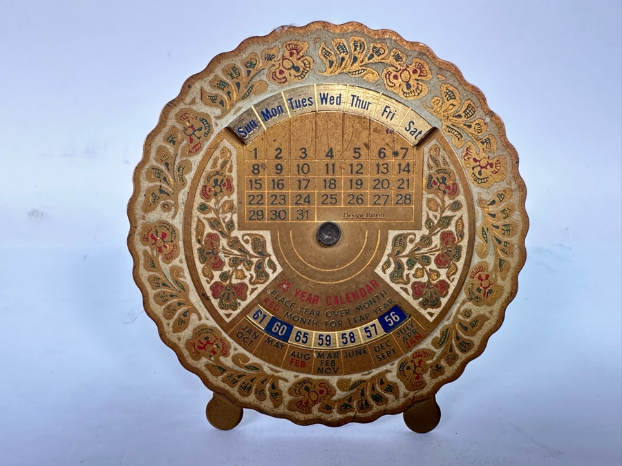 Vintage Metal 23 Year Calendar With Stand 4.5W [Photo 3]