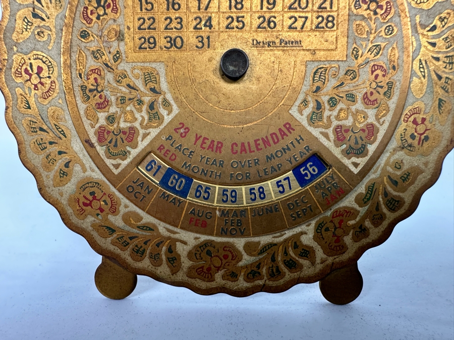 Vintage Metal 23 Year Calendar With Stand 4.5W [Photo 5]