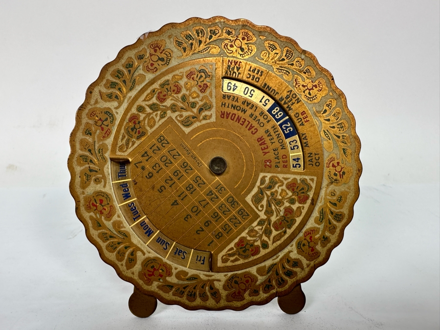 Vintage Metal 23 Year Calendar With Stand 4.5W [Photo 7]