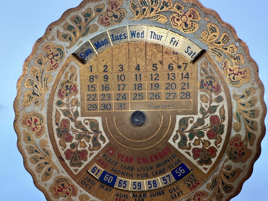 Vintage Metal 23 Year Calendar With Stand 4.5W [Photo 6]