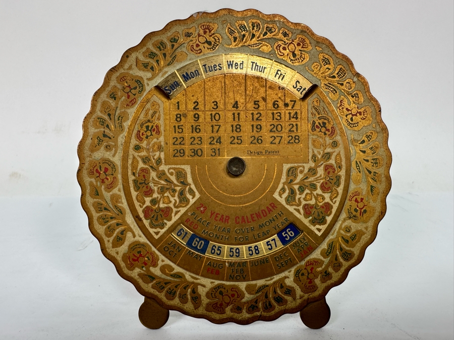 Vintage Metal 23 Year Calendar With Stand 4.5W [Photo 4]