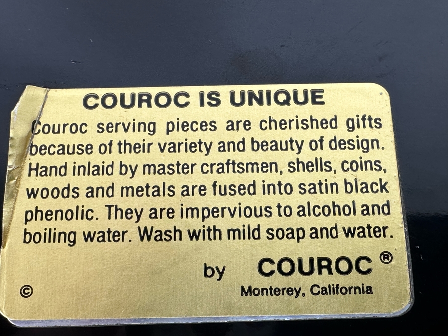 Couroc Of Monterey California Inlaid Tennis Love Tray 18 X 12.5 [Photo 7]