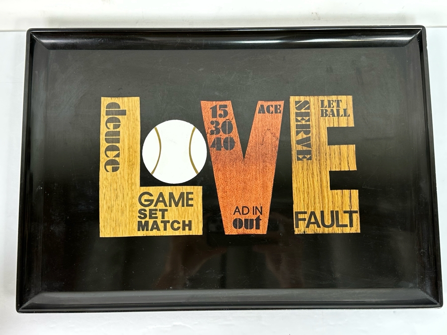 Couroc Of Monterey California Inlaid Tennis Love Tray 18 X 12.5 [Photo 2]