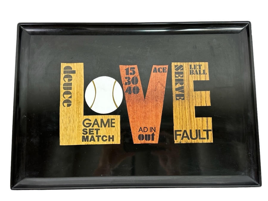 Couroc Of Monterey California Inlaid Tennis Love Tray 18 X 12.5 [Photo 1]
