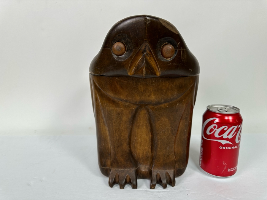 Carved Wooden Owl Box 6.5W X 8D X 10.5H [Photo 4]