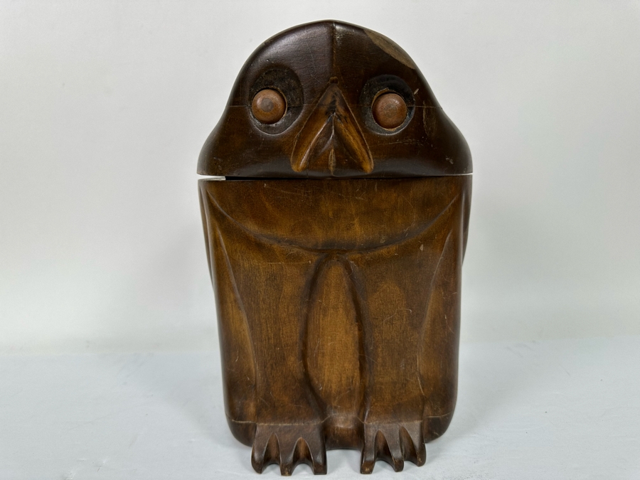 Carved Wooden Owl Box 6.5W X 8D X 10.5H [Photo 8]