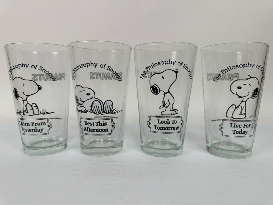 Peanuts Set Of Four Glasses 6H [Photo 2]