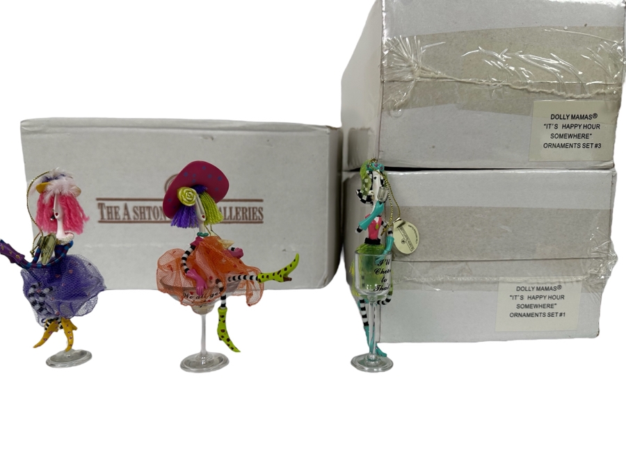 Dolly Mamas Ornaments: Sealed Ornaments Set #1 (It's Happy Hour Somewhere), Sealed Ornaments Set #5 (It's Happy Hour Somewhere) And Dolly Mamas Loose Five Ornaments [Photo 1]
