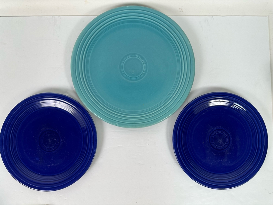 Three Vintage Fiesta Ware Plates 12W And 9.5W [Photo 2]