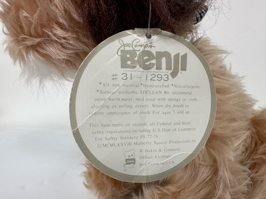 Vintage Joe Camp's Benji Plush Dog From The Movie Benji By R. Dakin With Tags 12W [Photo 7]