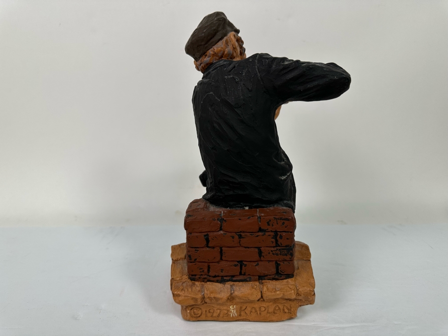 Limited Edition 1973 David Kaplan Fiddler On The Roof Chalkware Sculpture Numbered 78 Of 100 10H [Photo 10]