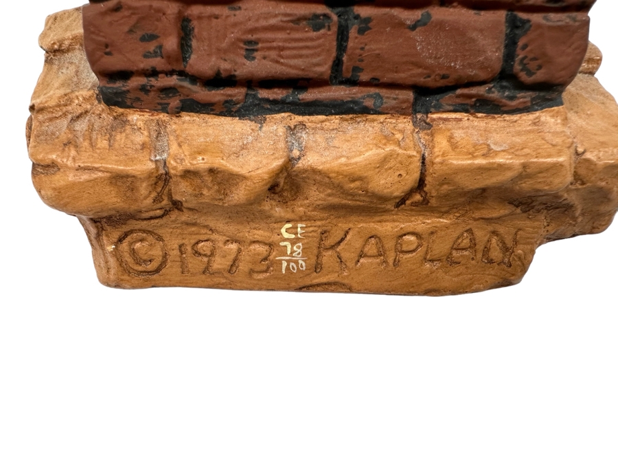 Limited Edition 1973 David Kaplan Fiddler On The Roof Chalkware Sculpture Numbered 78 Of 100 10H [Photo 3]