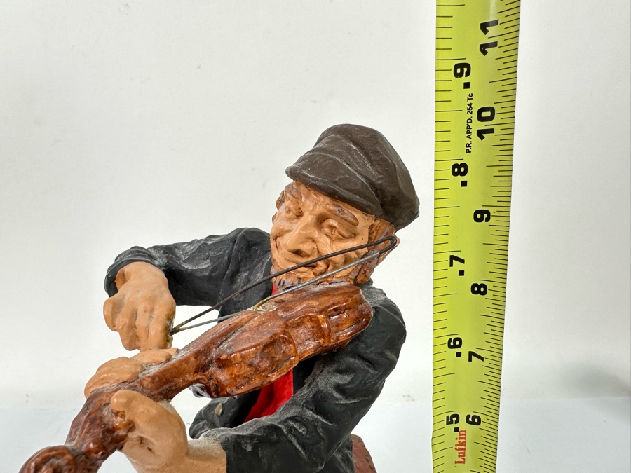 Limited Edition 1973 David Kaplan Fiddler On The Roof Chalkware Sculpture Numbered 78 Of 100 10H [Photo 14]