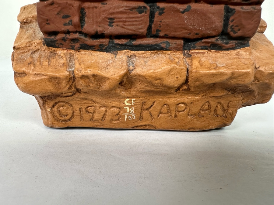 Limited Edition 1973 David Kaplan Fiddler On The Roof Chalkware Sculpture Numbered 78 Of 100 10H [Photo 11]