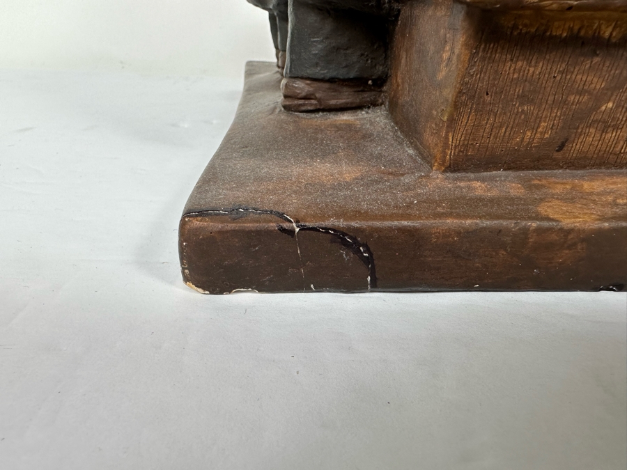 Vintage 1972 Group Of Jewish Scholars Chalkware Sculpture By World Handicrafts (Slight Repaired Chip On Corner See Photos) 12.5W X 9D X 12H [Photo 7]