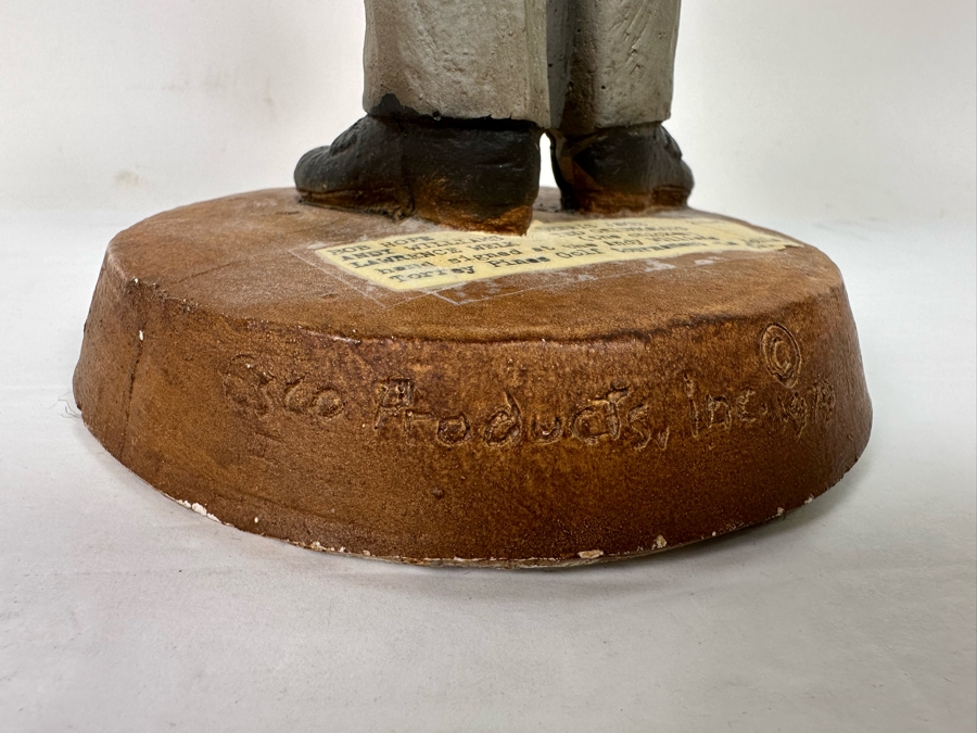 Signed 1979 Bob Hope Esco Products Inc Large Head Cartoon Chalkware Statue Signed By Bob Hope On Front & Andy Williams, Lawrence Welk, Dennis James & Ted Giannoulas (San Diego Chicken) On Back - Signed In 1981 At Torrey Pines Golf Tournament 17.5H [Photo 12]