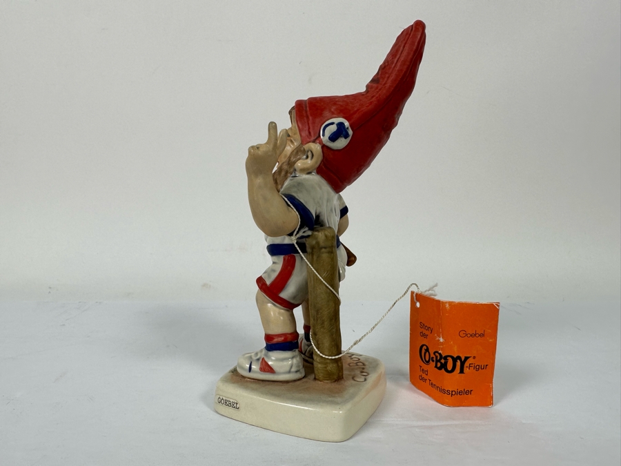 Goebel Co-Boy Figurine Ted Der Tennisspieler Gnome Tennis Player With Original Tags 7H [Photo 5]