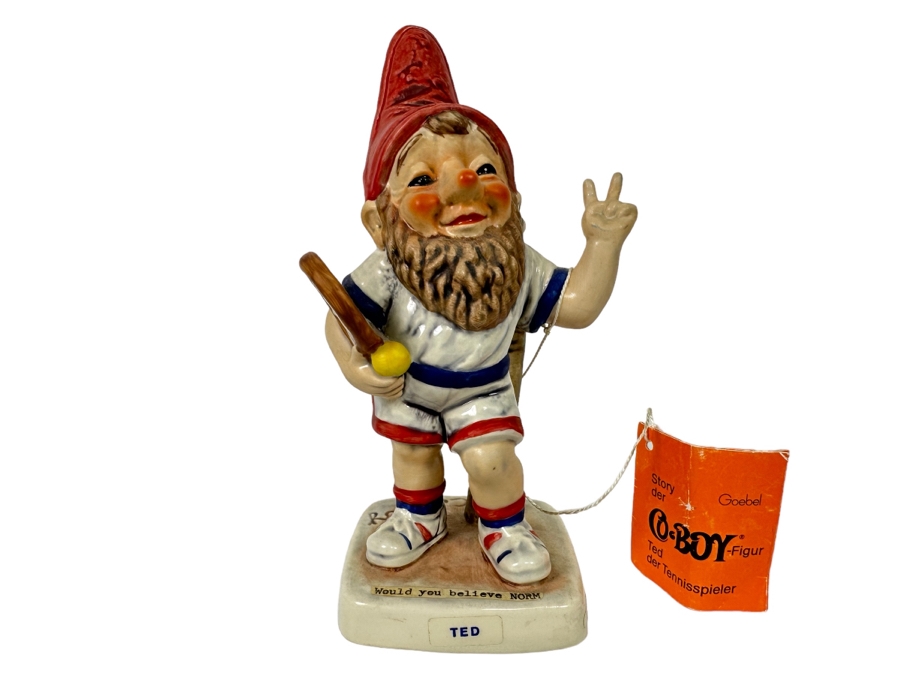 Goebel Co-Boy Figurine Ted Der Tennisspieler Gnome Tennis Player With Original Tags 7H
